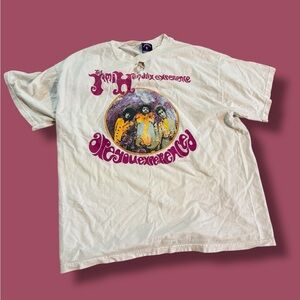 White Jimi Hendrix Graphic T-Shirt